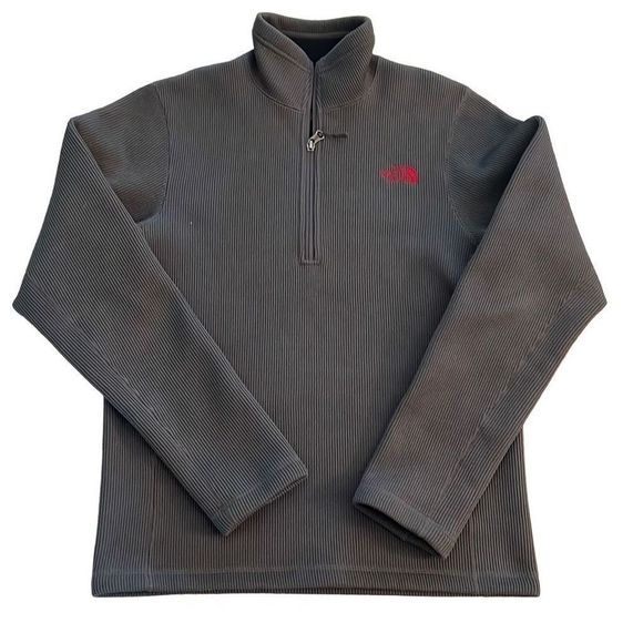 The North Face Sweaters - The North Face Men's Gray 1/4 Zip Ribbed Pullover Sweater Size Small